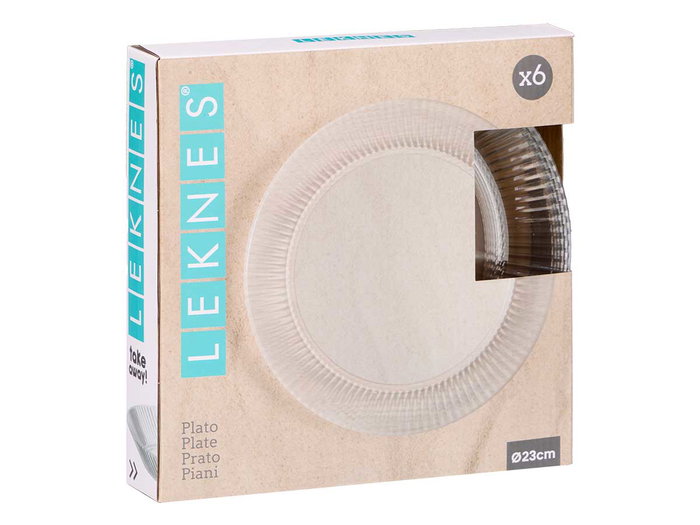 Leknes Assiette Rayures Transparente 23 cm Plastique (PS) (Set de 24) Leknes Assiette Rayures Transparente 23 cm Plastique (PS) (Set de 24)