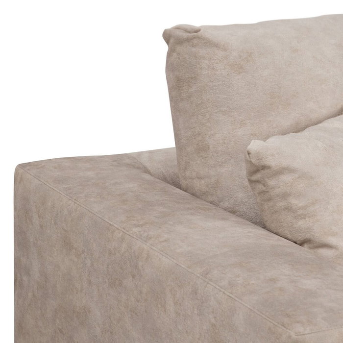BigBuy Home Canapé Beige Fibre Bois de pin Mousse caoutchouc 206 x 88 x 100 cm