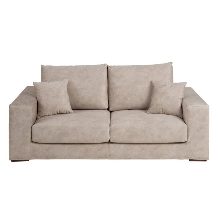 BigBuy Home Canapé Beige Fibre Bois de pin Mousse caoutchouc 206 x 88 x 100 cm