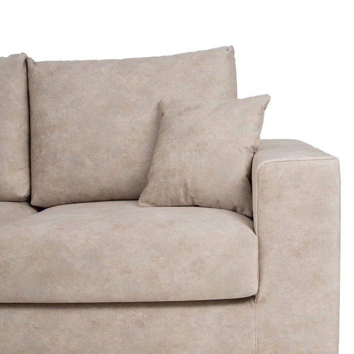 BigBuy Home Canapé Beige Fibre Bois de pin Mousse caoutchouc 206 x 88 x 100 cm