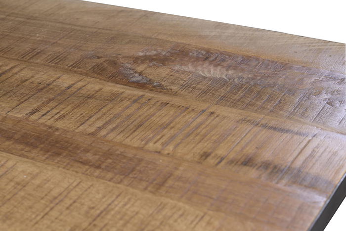 GINER Y COLOMER Table de Salle à Manger en Bois de Mango et Métal, 180x90x76 cm, 8 Places, Plateau Bois Massif, Patines Noires, à Assembler GINER Y COLOMER Table de Salle à Manger en Bois de Mango et Métal, 180x90x76 cm, 8 Places, Plateau Bois Massif, Patines Noires, à Assembler