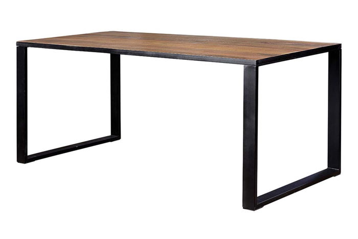 GINER Y COLOMER Table de Salle à Manger en Bois de Mango et Métal, 180x90x76 cm, 8 Places, Plateau Bois Massif, Patines Noires, à Assembler GINER Y COLOMER Table de Salle à Manger en Bois de Mango et Métal, 180x90x76 cm, 8 Places, Plateau Bois Massif, Patines Noires, à Assembler