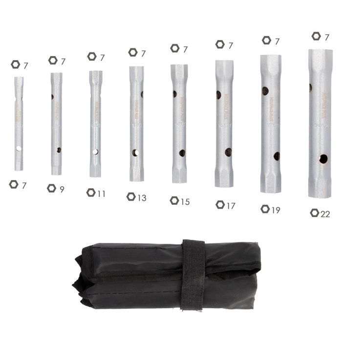 WOLFPACK LINEA PROFESIONAL Jeu de 8 clés à tube Maurer 6-22 mm WOLFPACK LINEA PROFESIONAL Jeu de 8 clés à tube Maurer 6-22 mm