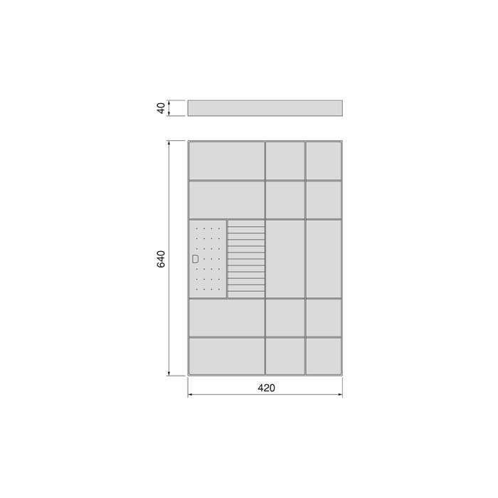 Emuca Tiroir organisateur pour placards et commodes Quartz, 640 (M80), Eco-pelle et bois, Titane