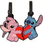 PEERS HARDY - Set de 2 Étiquettes de Bagage en Silicone Disney Angel & Stitch - Étiquettes de Voyage