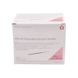 Kruuse Aiguille Jetable 18G Rose 1,2 x 40 mm - 100 Unités