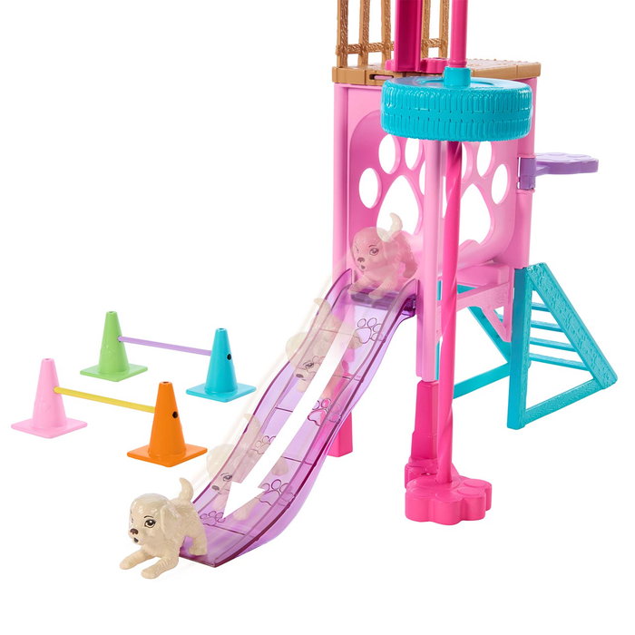 Barbie - Poupée Stacie au Parcours d'Obstacles pour Chiots HRM10 - Set de Jeu avec Accessoires pour Chien