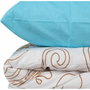 BigBuy Home Parure de couette Turquoise 3 Pièces (220 x 240 cm)Slip-on/Boutons