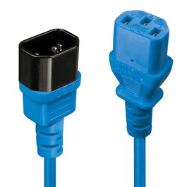 Lindy Câble d'alimentation IEC C14 vers C13 0.5m bleu - Rallonge secteur pour serveur et studio