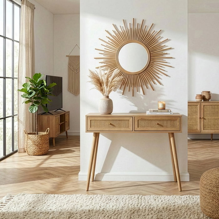 Home Deco Factory Console Bali avec 2 tiroirs Home Deco Factory Console Bali avec 2 tiroirs