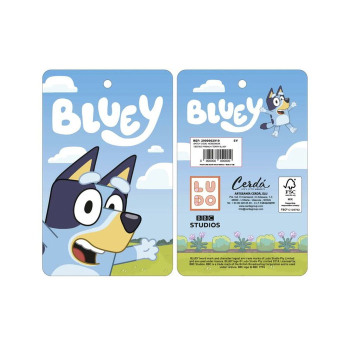 Cerdá Jersey en point de Noël Bluey pour enfant - Taille 5 ans - Couleur Bleu clair