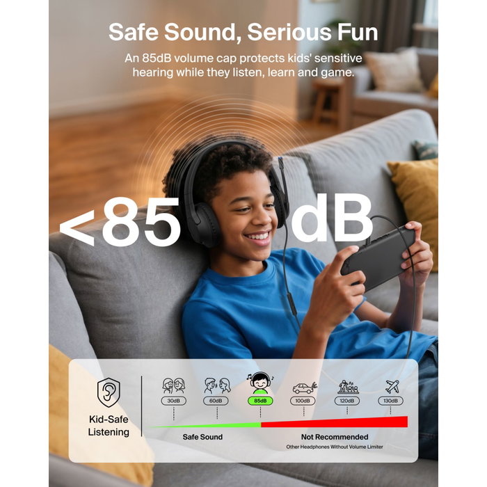 Belkin Inspire Casque Audio Enfant Filaire Noir avec Microfoldable Boom Mic et Adaptateur USB-C/3,5 mm Belkin Inspire Casque Audio Enfant Filaire Noir avec Microfoldable Boom Mic et Adaptateur USB-C/3,5 mm