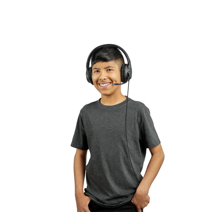 Belkin Inspire Casque Audio Enfant Filaire Noir avec Microfoldable Boom Mic et Adaptateur USB-C/3,5 mm Belkin Inspire Casque Audio Enfant Filaire Noir avec Microfoldable Boom Mic et Adaptateur USB-C/3,5 mm