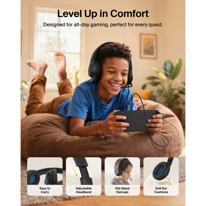 Belkin Inspire Casque Audio Enfant Filaire Noir avec Microfoldable Boom Mic et Adaptateur USB-C/3,5 mm Belkin Inspire Casque Audio Enfant Filaire Noir avec Microfoldable Boom Mic et Adaptateur USB-C/3,5 mm