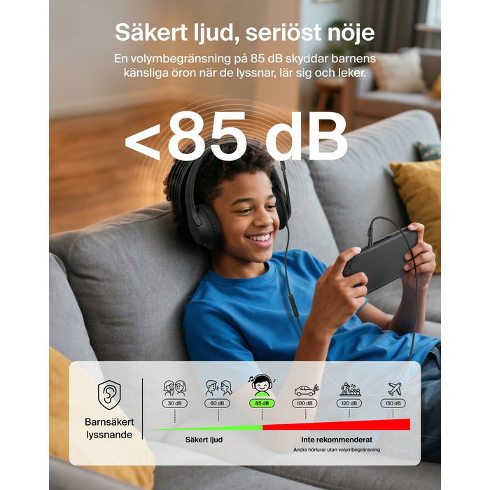 Belkin Inspire Casque audio filaire Noir pour enfants, compatible Nintendo Switch 2 Belkin Inspire Casque audio filaire Noir pour enfants, compatible Nintendo Switch 2