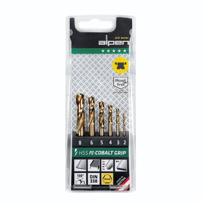 Alpen Cassette PZ HSS Cobalt 1897 3-kant TM 6, 6-pcs. Alpen Cassette PZ HSS Cobalt 1897 3-kant TM 6, 6-pcs.