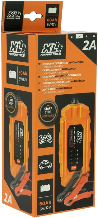 Xl Perform Tools XLPT Chargeur de Batterie 12V/6V 2A 35W IP65 avec Câble 3m - Charge Intelligente, Protection Inversion Polarité et Court-Circuit pour AGM, GEL, Lithium