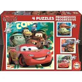 Educa 83386 - Puzzle progressif CARS Disney, Dessins animés et BD, à partir de 3 ans avec plusieurs niveaux de difficulté