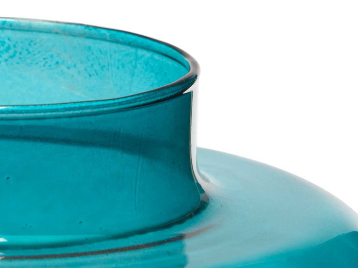 GIFTDECOR Vase en Verre Triple Sphère Aplatie Turquoise 30cm