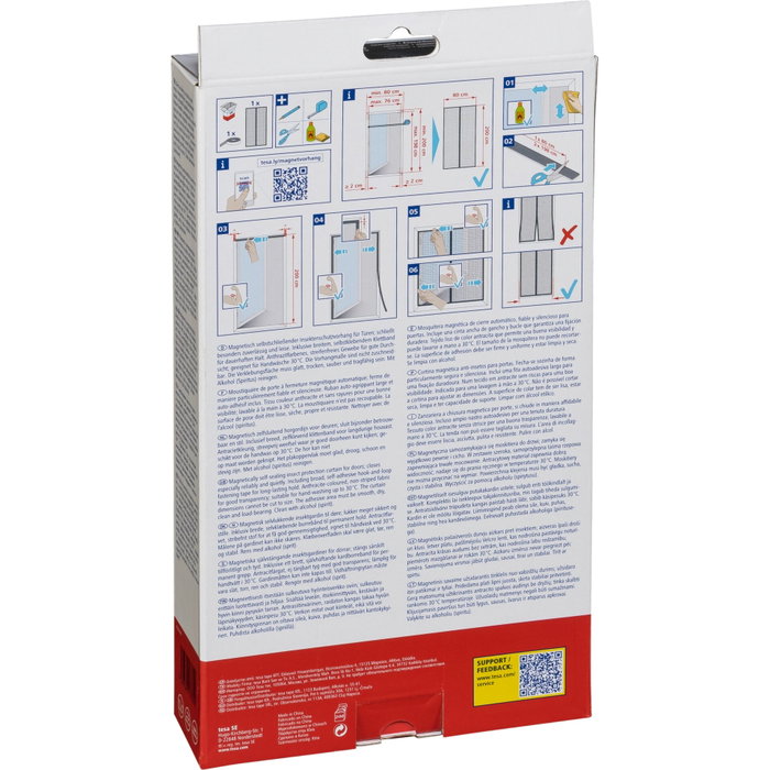 Tesa Rideau Moustiquaire Magnétique Auto-fermant 0,8 x 2,0 m Anthracite
