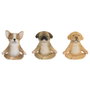 Home ESPRIT Figurine Décorative Chien Marron (3 Unités) de 14,5 X 9,5 X 16 CM