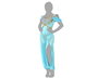 Déguisement Femme Princesse Arabe Bleu Céleste Adulte Taille M-L - Costume Bailarina avec Détails Dorés