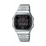 Casio ABL Montre Connectée - 38 mm - Boîtier Argent / Cadran Noir - Bluetooth, Podomètre, Chronomètre, 5 Alarmes, Fonction 'Trouver mon téléphone'