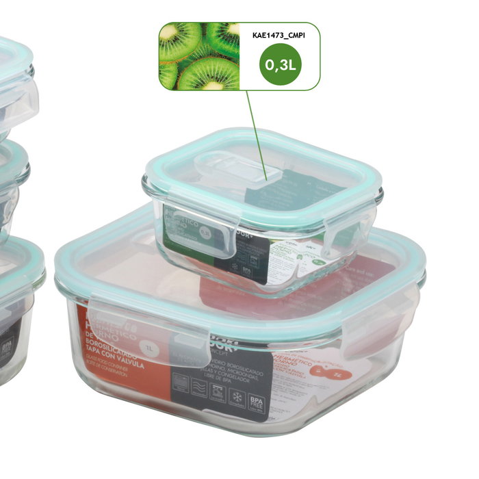 Cook Concept Boîte hermétique carrée en verre 300 ml