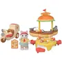 Sylvanian Families Jeu de Restauration Stand de Hamburgers Papa Chat Latté et Scooter - 8302
