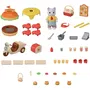Sylvanian Families Jeu de Restauration Stand de Hamburgers Papa Chat Latté et Scooter - 8302