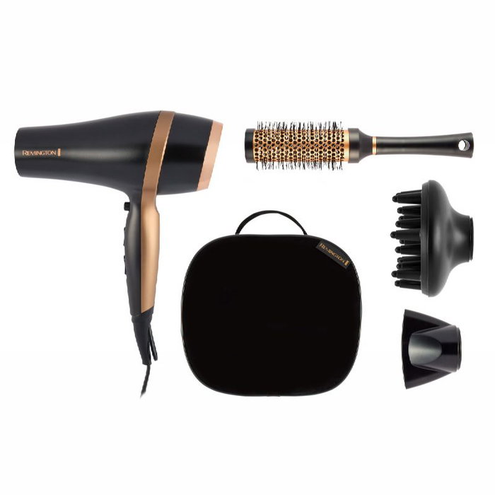 Remington Set Secateur 2100W avec Diffuseur, Brosse Lissante et Sac de Voyage