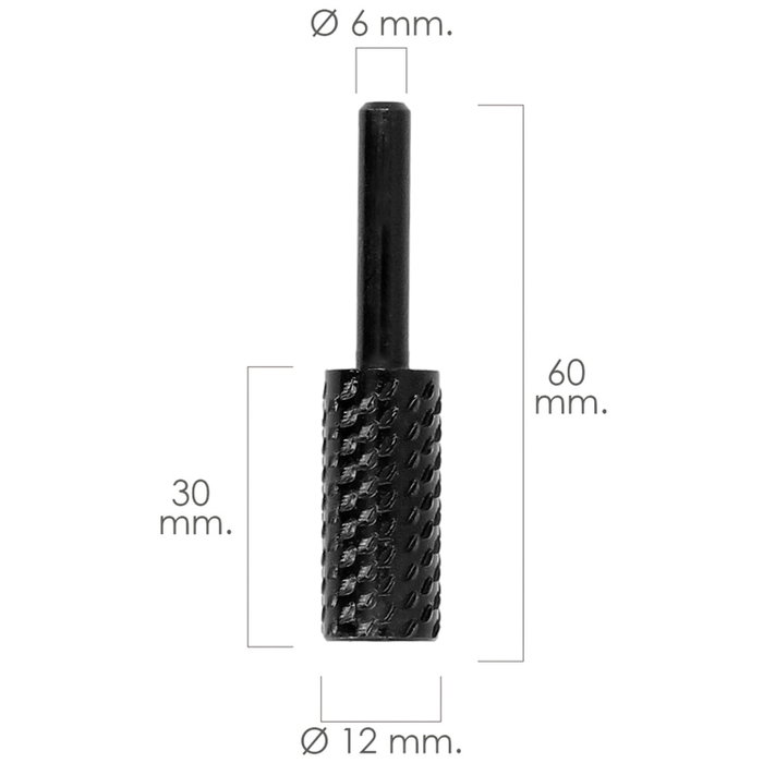 WOLFPACK LINEA PROFESIONAL Fraise Rotative Cylindrique pour Métal Ø 12 mm