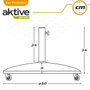 Color Baby - Socle pour parasol en ciment avec roues, capacité 25 kg, tube 4.8 cm, dimensions 50x34 cm