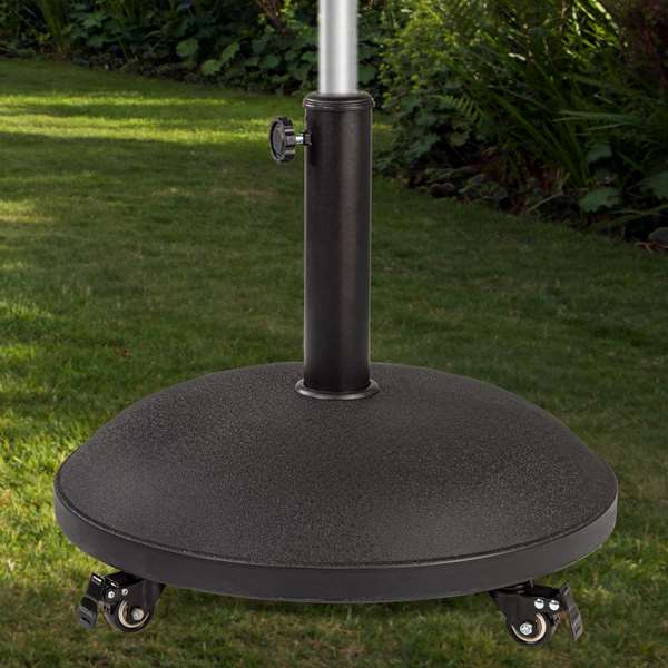 Color Baby - Socle pour parasol en ciment avec roues, capacité 25 kg, tube 4.8 cm, dimensions 50x34 cm