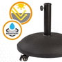 Color Baby - Socle pour parasol en ciment avec roues, capacité 25 kg, tube 4.8 cm, dimensions 50x34 cm