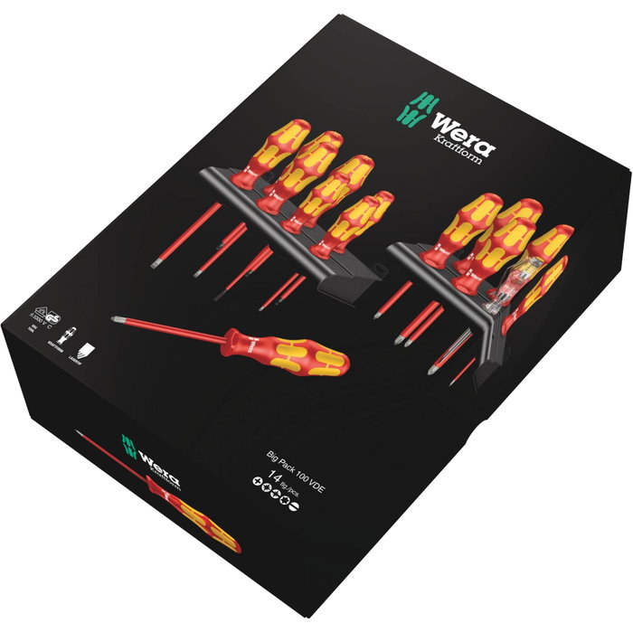 Wera Kraftform Big Pack 100 VDE - Jeu de 14 tournevis isolés