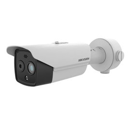 Hikvision Caméra bi-spectrale (thermique et optique) de périférie en réseau, détection humain/véhicule, 256x192 pixels, alarme température