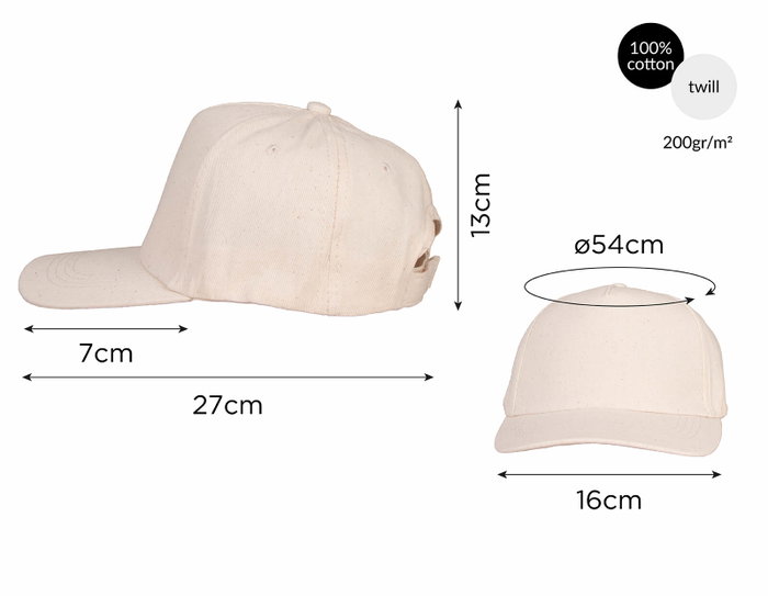 Innspiro Pack de 50 casquettes en coton pour enfants 54 cm