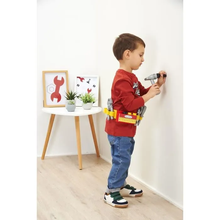 Ecoiffier 2418 - Ceinture à outils pour enfants - Jeu de bricolage avec marteau, tournevis, scie et accessoires - Jouet garanti origine France