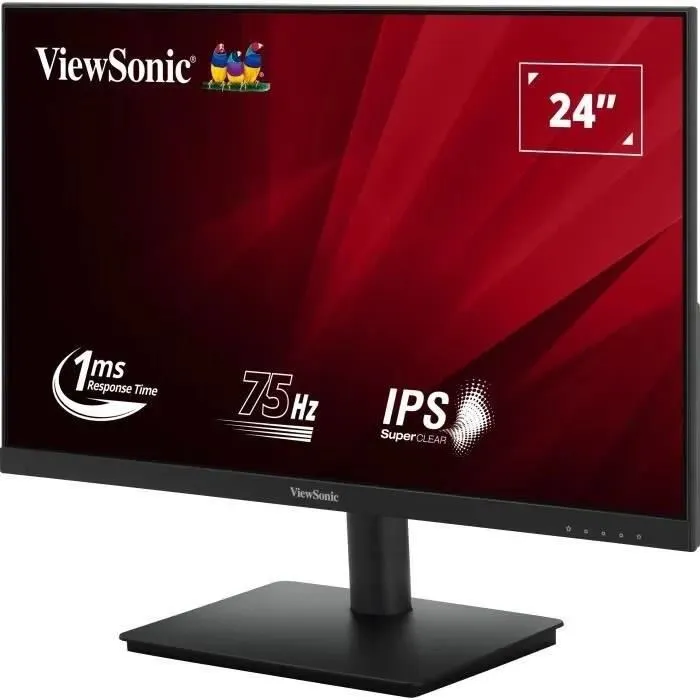 ViewSonic VA240-H-2 - Écran PC Gaming 24" FHD (1920x1080) - Dalle IPS - 75 Hz - 1 ms - Ports HDMI et VGA