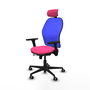 Piqueras y Crespo Chaise de Bureau Jorquera Rose et Bleu avec Appui-tête et Accoudoirs 3D