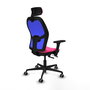 Piqueras y Crespo Chaise de Bureau Jorquera Rose et Bleu avec Appui-tête et Accoudoirs 3D