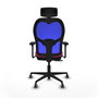 Piqueras y Crespo Chaise de Bureau Jorquera Rose et Bleu avec Appui-tête et Accoudoirs 3D