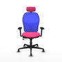Piqueras y Crespo Chaise de Bureau Jorquera Rose et Bleu avec Appui-tête et Accoudoirs 3D
