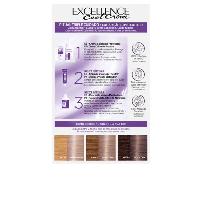 L'Oréal Paris EXCELLENCE COOL Teinture Blond Cendré Clair 192 ml