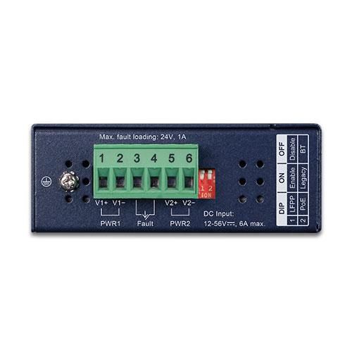 Planet IGUP-805AT Convertisseur de média industriel Gigabit 1 port SFP 1000BASE-X vers 1 port RJ45 10/100/1000BASE-T avec injecteur PoE++ 802.3bt (95W)