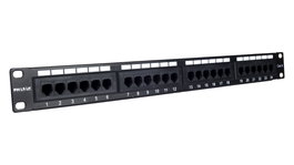 Phasak PU 2420 Panneau de Brassage 19" 24 Ports RJ45 Cat.6 UTP 1U Noir