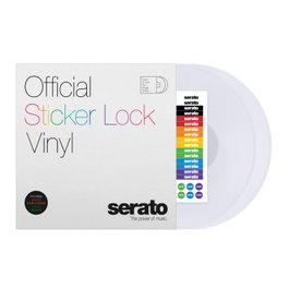Serato Sticker Lock Vinyl (Paire) – Vinyle de contrôle transparent avec stickers pour DJ, NoiseMap Control Tone, paire de disques