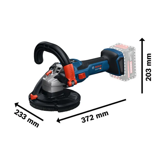 Bosch 0601776201 - Ponceuse à béton sans fil GBR 18V-15 S solo L Professionnelle - Moteur Brushless