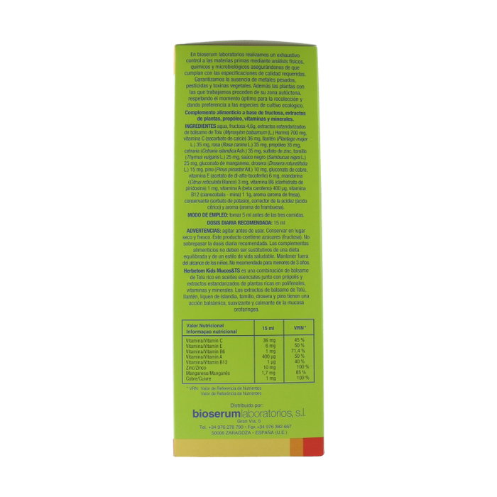 BIOSERUM Herbetom Kids Mucos & TS 250 ml